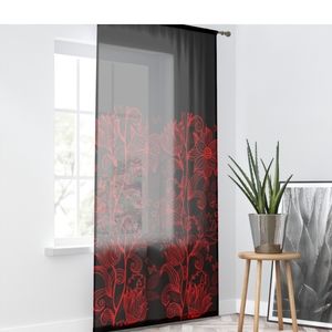 Black curtain with red